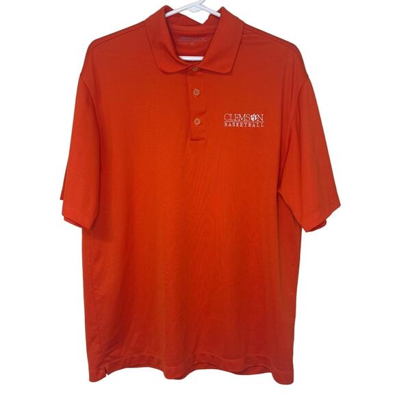 Nike Golf Dri-Fit Orange Clemson Basketball Polo Size L - Picture 2 of 7
